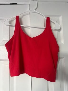 Hollister Red Women's Tank Crop Top - Classic V-Neck